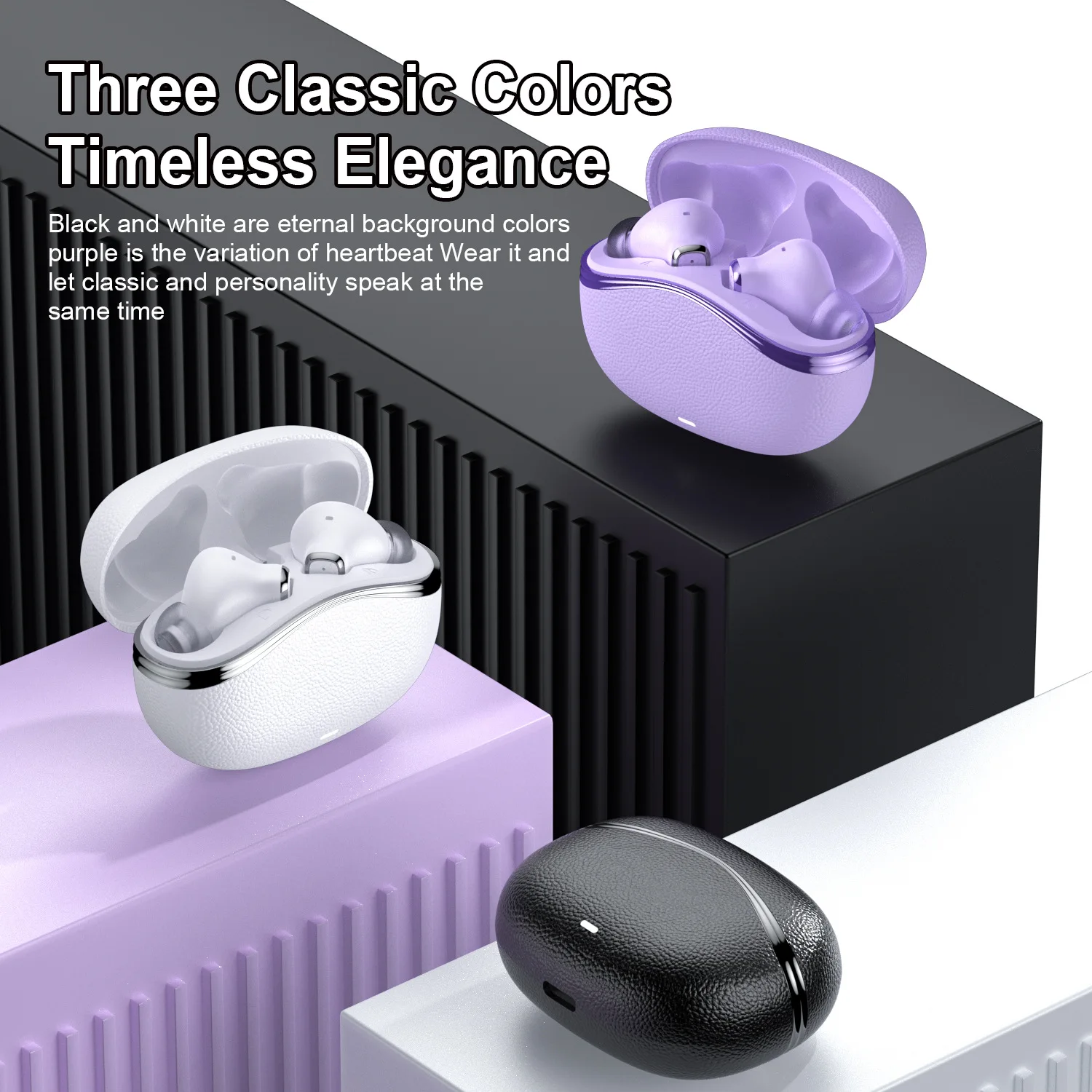 

Wireless Bluetooth Earphone Long Battery Life Light Weight Comfortable Wear HD Phone Call Listen Music Headphone Fashion