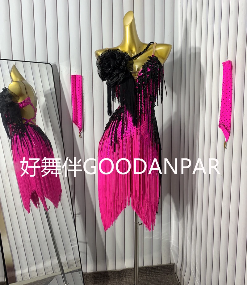 فستان رقص لاتيني فستان لاتيني للسيدات للنساء زي رقص لاتيني مثير فستان لاتيني فيروزي ملابس لاتينية للمنافسة GOODANPAR