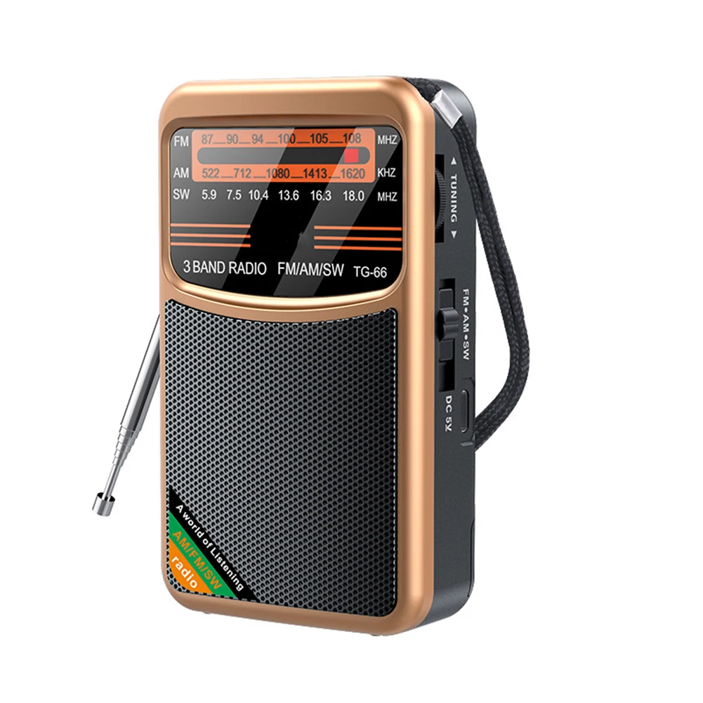 

AM/FM/SW Radio Full Band Full Channel Mini Radio Portable ABS Multi Functional Full Band Radio Convenient Charging
