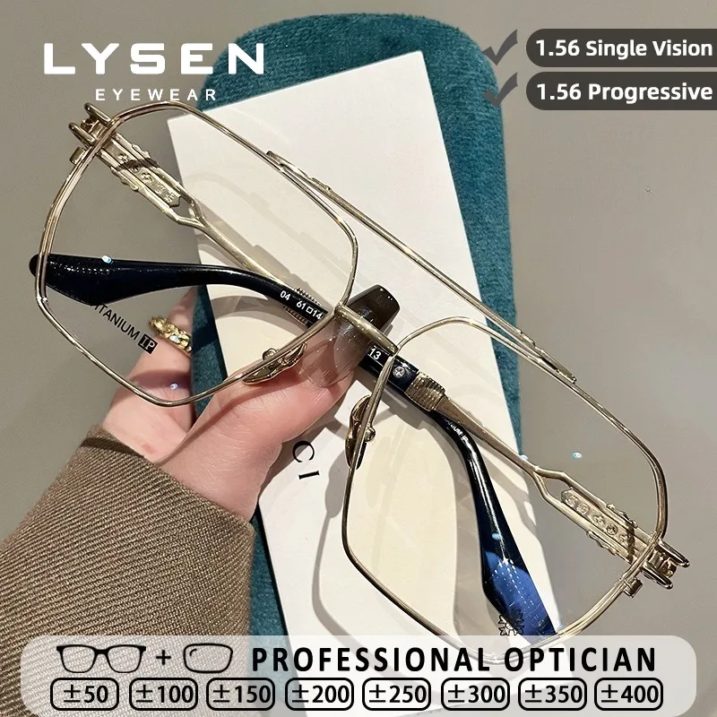 

LYSEN Fashion Oversize Square Pilot Men Anti Blue Light Myopia Glasses Women Customized Progressive Optical Prescription Glasses