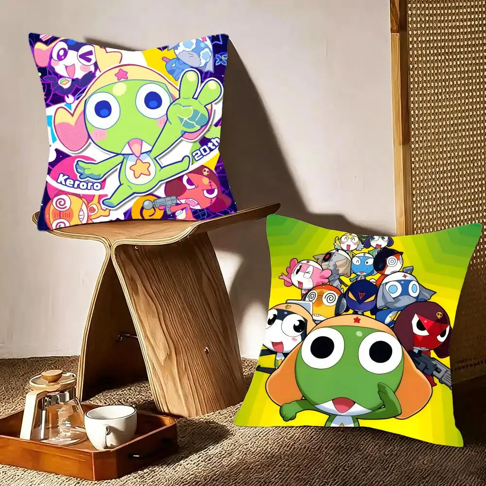 Comedy Anime K-Keroro Cushion Cover Crystal velvet sofa Aesthetic room decor Car seat back cushion