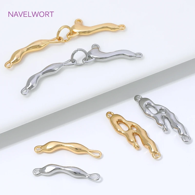 2/4/6Pcs 18K Gold Plated Irregular Bar Connectors For Jewelry Making,Charms Connector,DIY Bracelet Necklace Making Accessories image 6