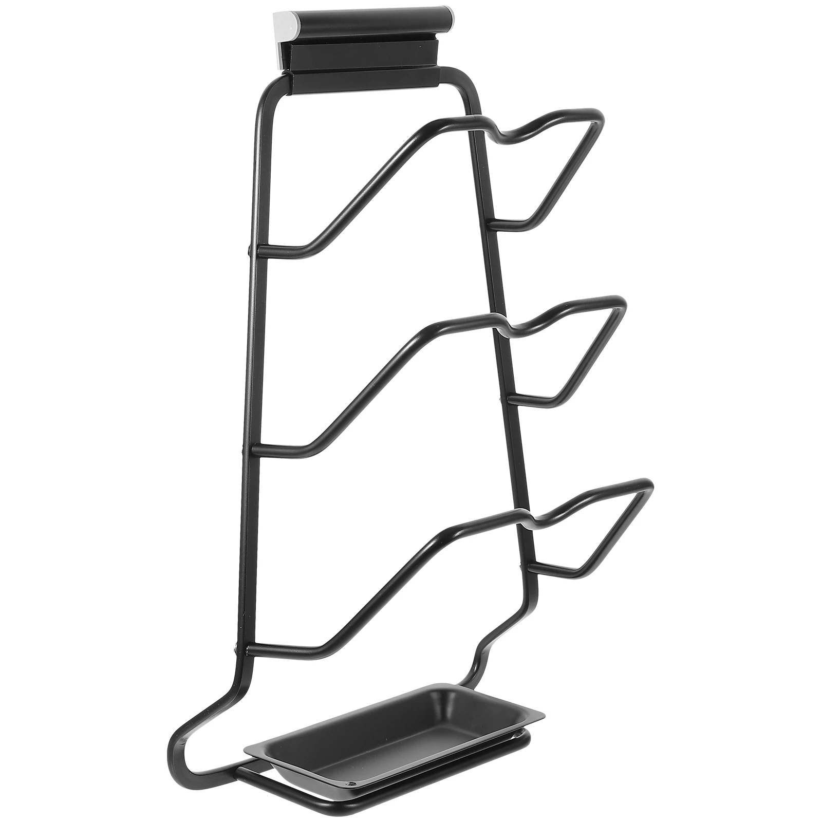 

2 Pieces Pot Lid ganizer 6 Layers Pan Cover Rack Storage Kitchen Cabinet Wear Resistant Black Home Restaurant