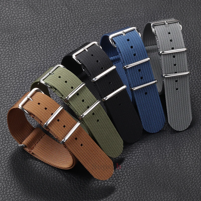 Premium Quality Ribbed Strap For Ballistic Fabric Watch straps Replacement Watchband 20mm 22mm Nylon Watch Band Accessories
