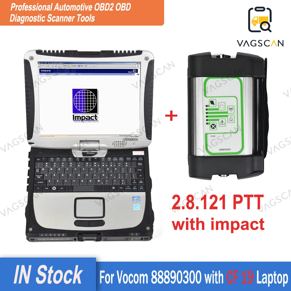 OBD Premium Tech tool dev2.8.121 Version for Vocom Diagnostic Tool Heavy Duty truck with CF19 Laptop