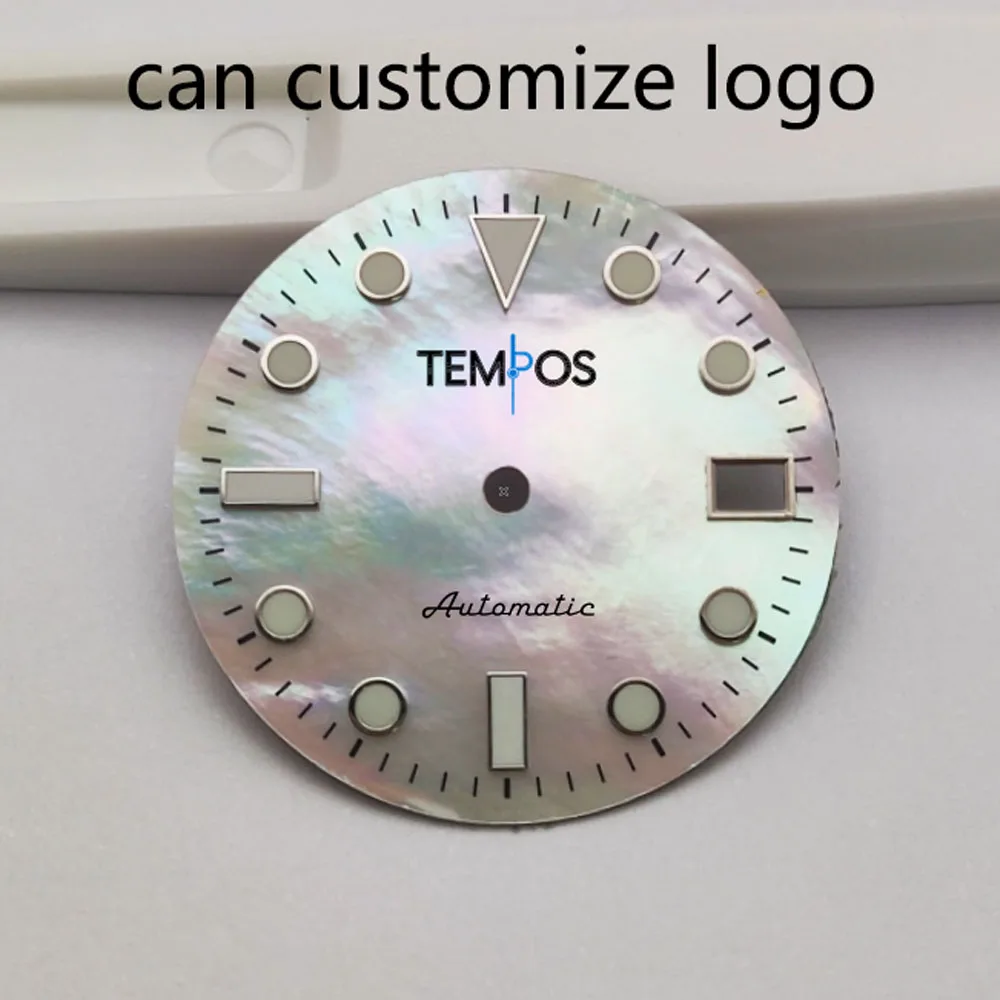 NO LOGO 28.5mm nh35 dial gradient blue green purple yellow dial for nh35 movement green lumen diving watch dial can custom logo