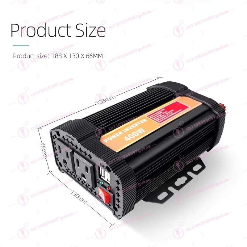 

400W Corrected Wave DC To AC Power Inverter 12V/24V To 110V/220V Wireless Control, 50/60 Hz Frequency Output for Home