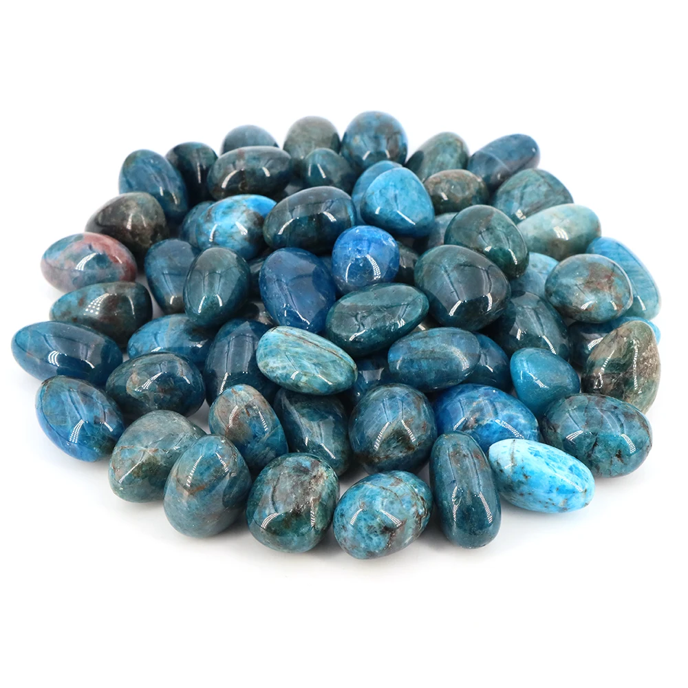 

Chakra Crystals Blue Apatite Natural Stone Healing Tumbled Stones Reiki Gemstone for Fengshui Home Aquarium Tank Decoration Gift