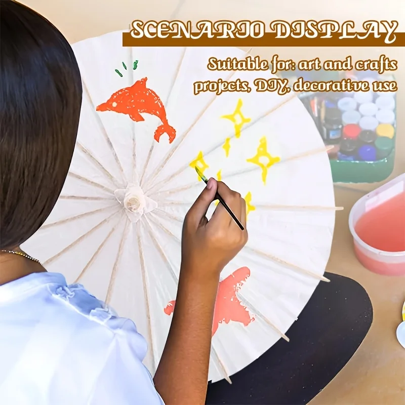 

1/4pcs Wedding Sunshade Umbrella Painting White Vintage Round Oil Paper Umbrella Wedding Arch Bridal Party Newlywed Prop