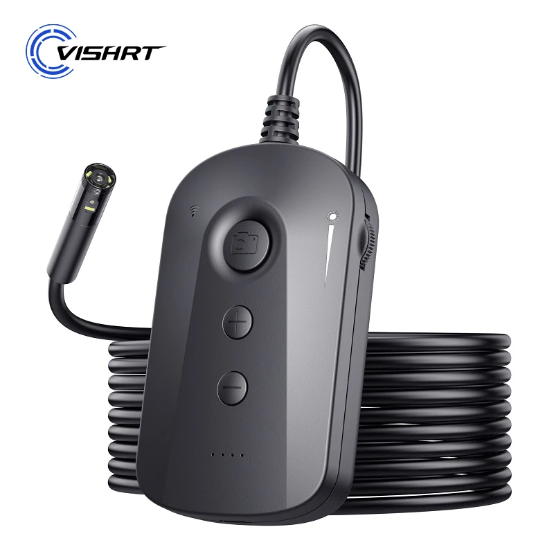 VISHRT Wifi Endoscope Camera for Android iPhone Dual Triple Lens Rigid Cable 1080P HD Waterproof Inspection Borescope Camera
