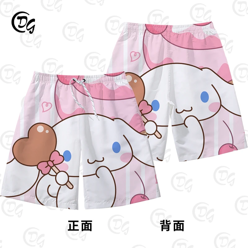 سانريو اليشم الغار الكلب كبير الأذن الكلب لطيف السراويل الرجال الفتيات الأزواج ارتداء الوالدين والطفل بناطيل الشواطئ شورت كرة السلة #6