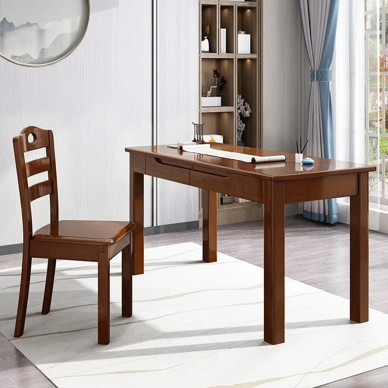 Multi-functional Student study desk Solid wood desk Staff computer desk Office desk Home study desk Drawer Simple