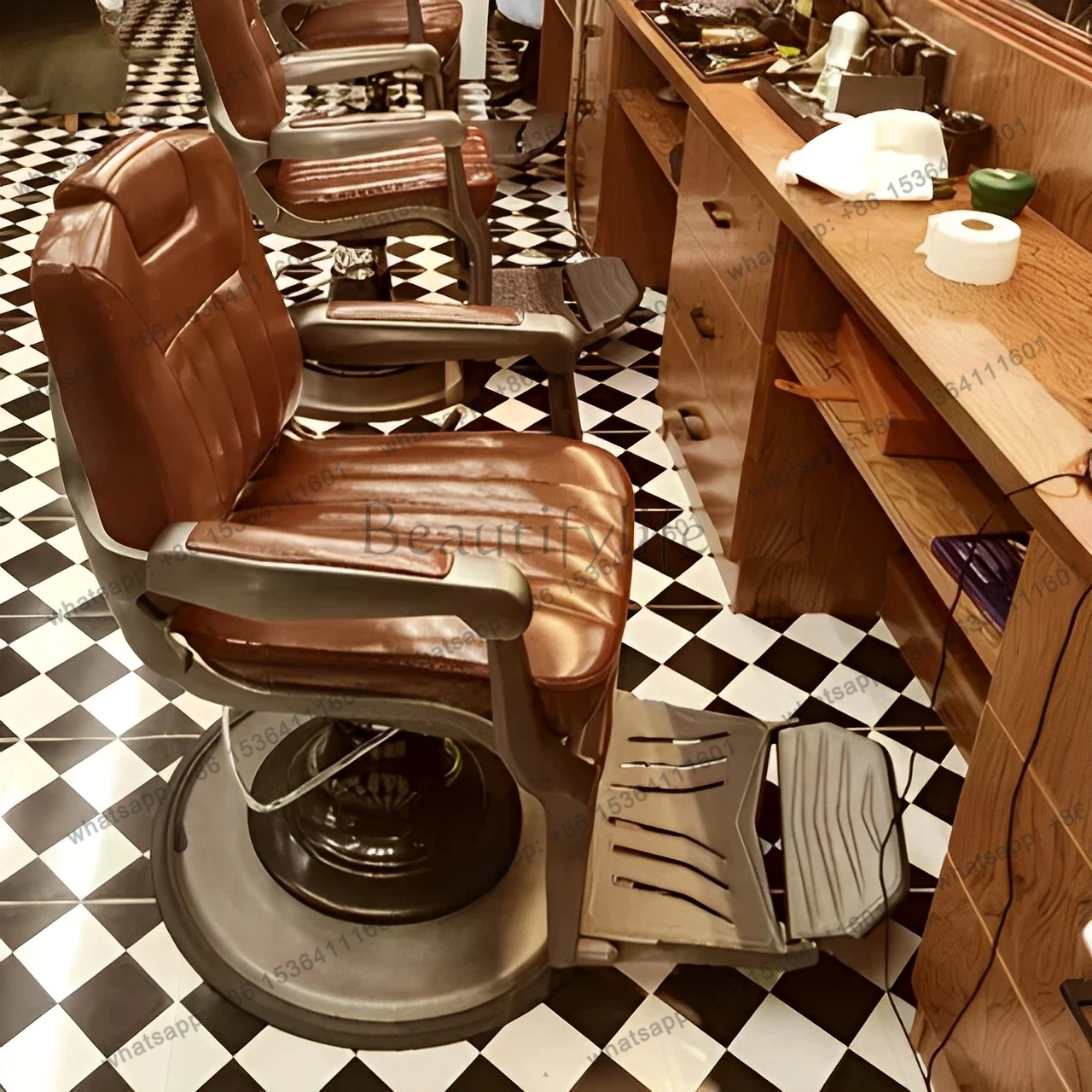 barber shop chair retro chair, special for hair salon, reclining perm, dyeing and cutting chair