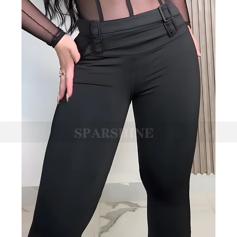 Women's High-Waist Butt-Lifting Flared Yoga Pants Fashion Slimming Jeans Stretch Wrap Hip Black Trousers Female Bottom Outwear