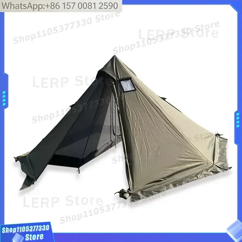 Winter Snow Skirt Flame Retardant Anti-scalding Chimney Hot Tent 2-3 People Wood Stove Warm Hot Tent Pyramid Tent