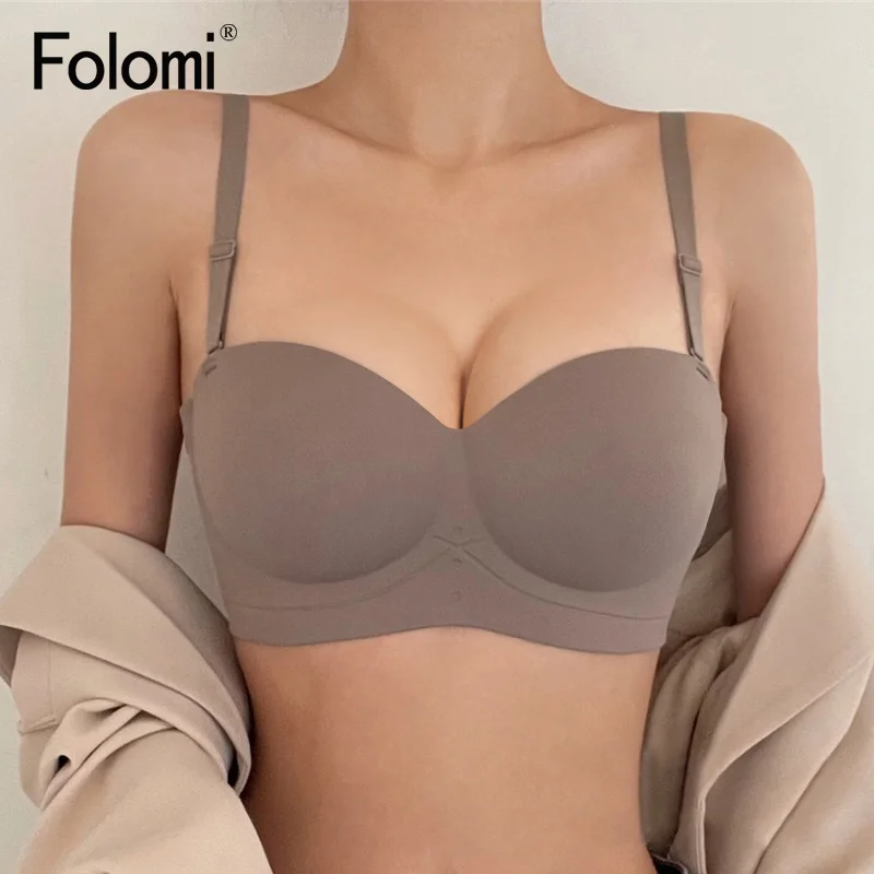 

Folomi Sexy Strapless Bra Seamless Push Up Bras Comfort Wireless Brassiere Anti-slip Intimate Lingerie for Women