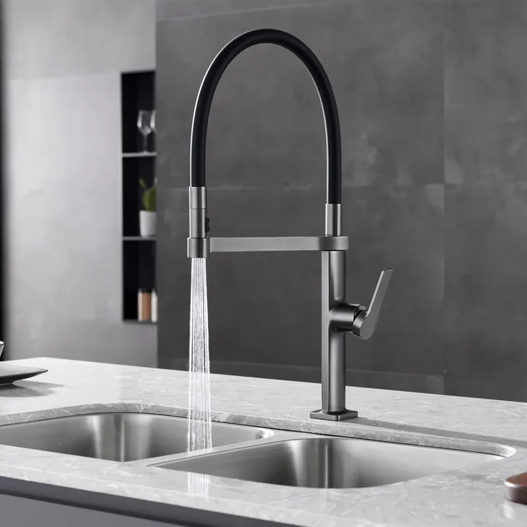 

Luxury Brass Kitchen sink faucet Top Quality Hot cold water Pull down Kitchen mixer Tap One Hole One Handle Two mode sprayer