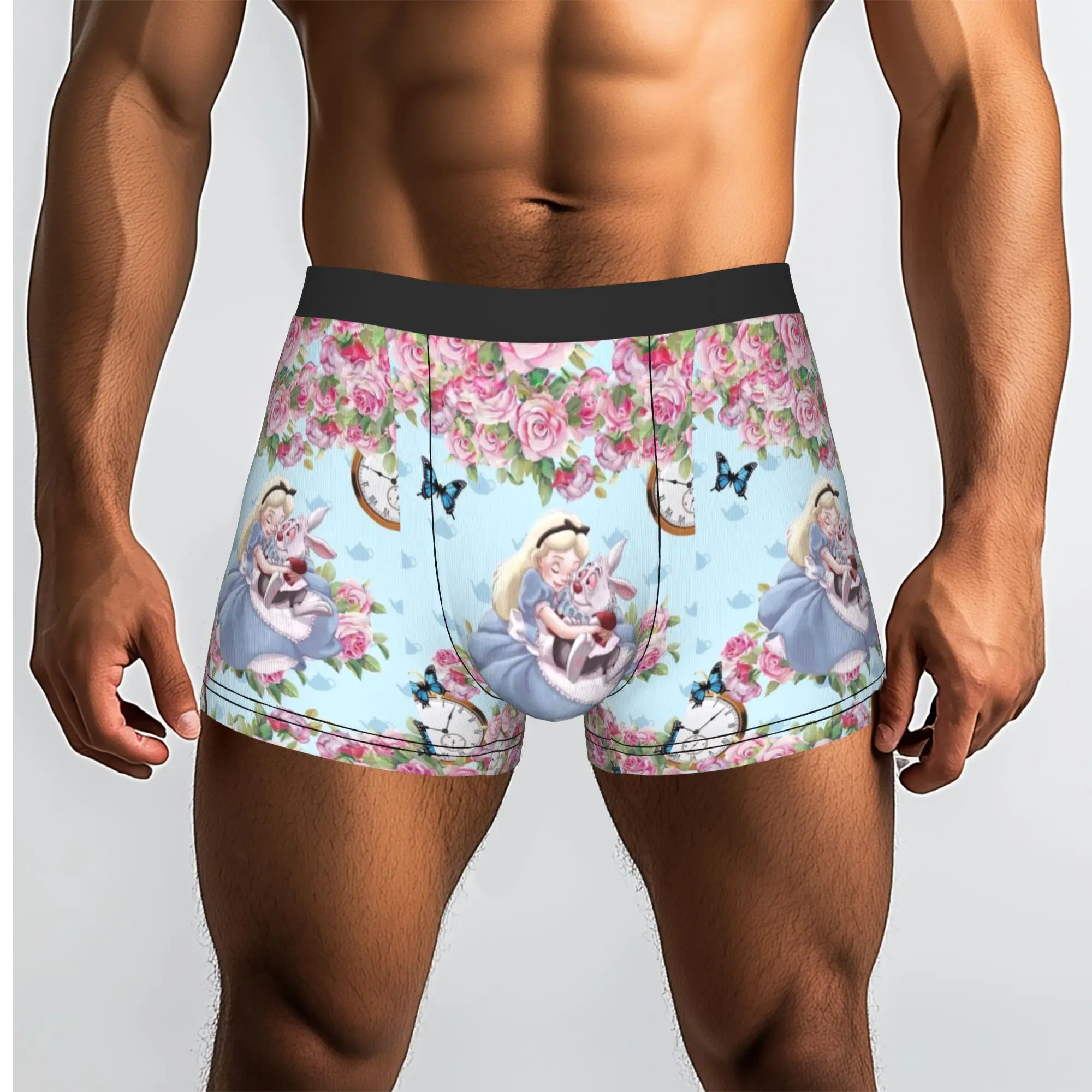 Custom Fashion C-Cheshire Anime Cat Boxers Shorts Panties Male Underpants Breathable  Briefs Underwear