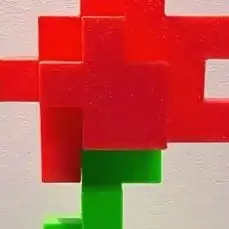 1 Piece Pixel Rose Flower Ornament, 3D Printed Unique Flower Decoration, Plastic Product, Suitable for Bedside Table, Desktop