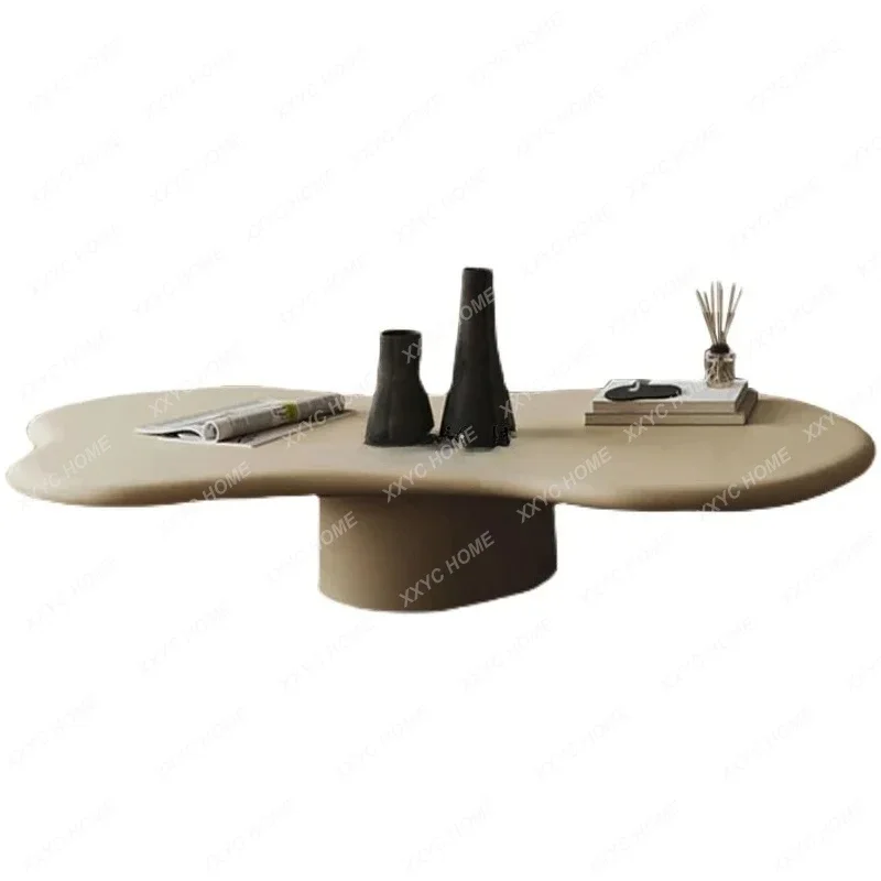 

L Simple wabi silent wind coffee table solid wood special-shaped irregular household tea table