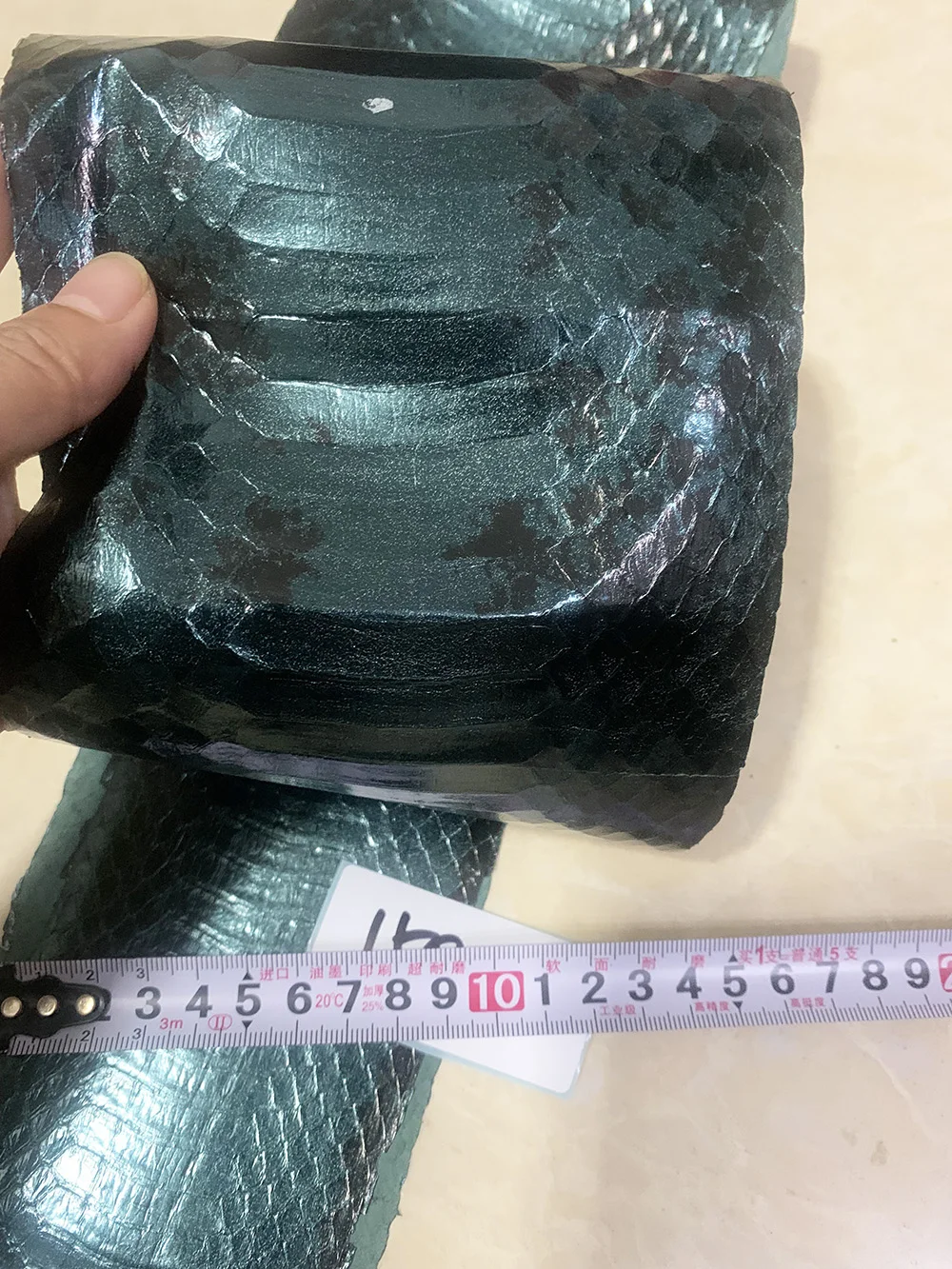 جلد الثعبان لحقيبة الهاتف، حزام DIY، مواد صنع حزام الساعة اليدوية، نمط اللون الأساسي، حجم كبير