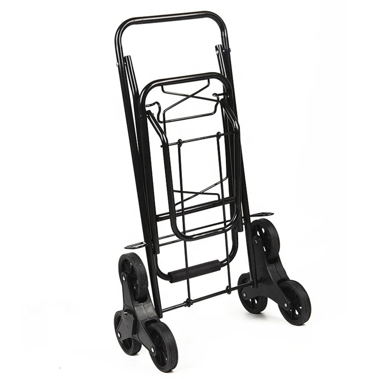 Portable Folding Stair Climbing Trolley with 6 Wheels Luggage Carrier Hand Truck Shopping Trolley