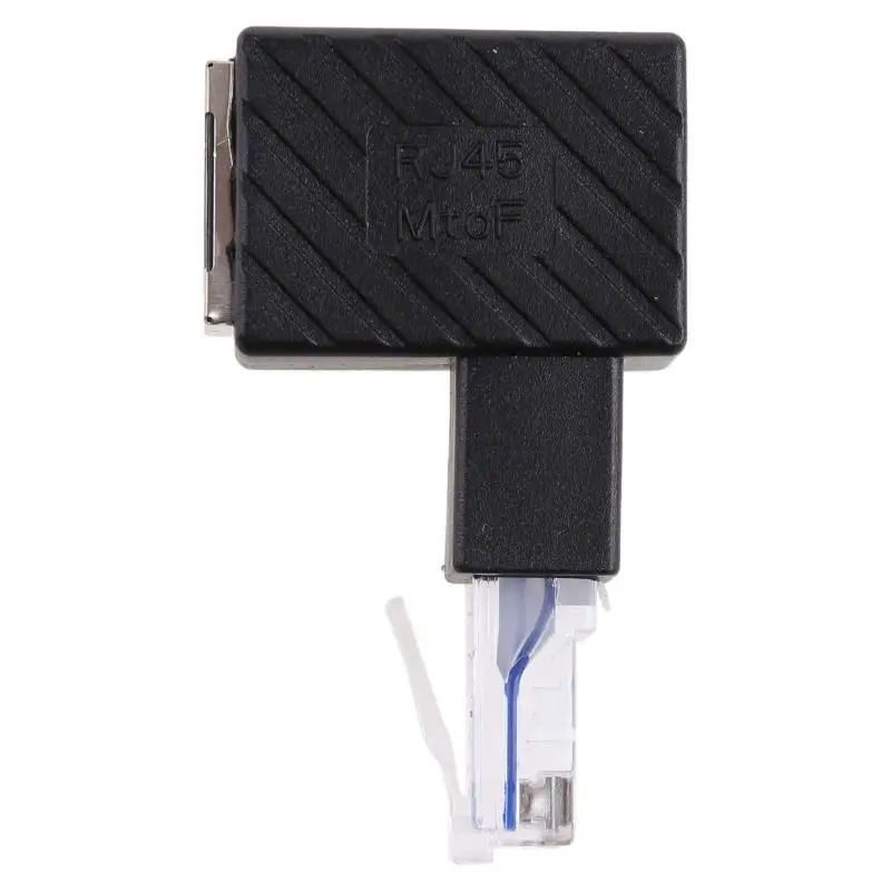 Y1UB RJ45 Crystal for Head Male to Female Cat5/6 Ethernet LAN Extension Adapter 90° E