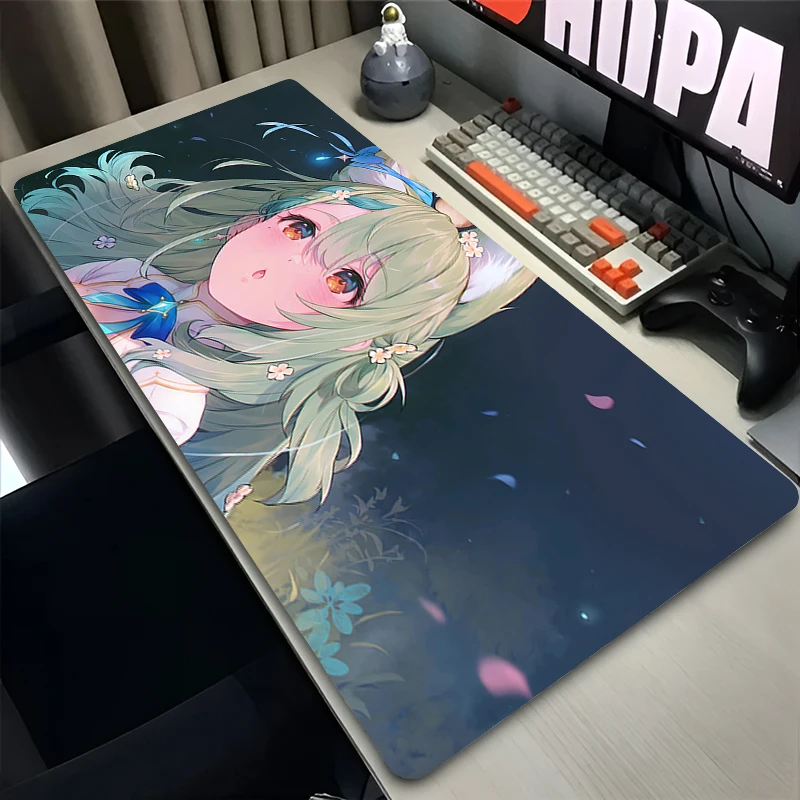 Mouse Pad Laptop Anime Extended Desktop Mat Computer Gamer Mousepad Hololive Ceres Fauna PC Gaming Accessories Keyboard Pad