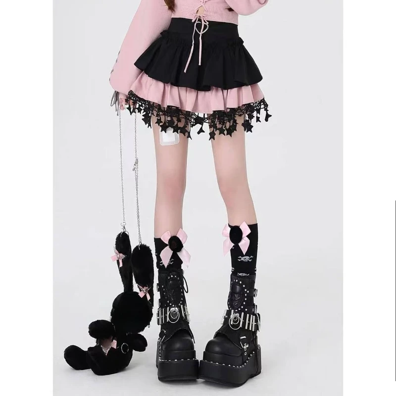 

Harajuku Y2k Лолита Стиль Мини-юбка Женская Корейская Мода Высокая Талия Оборки Торт Юбки Японский Kawaii Плиссированные JK Короткие Юбки