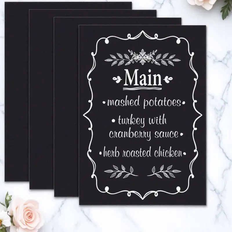 

4Pcs 20x30cm A4 Removable Chalkboard Wall Sticker No Glue Left Black Board Decal for Smooth Surfaces Black Board Stickers
