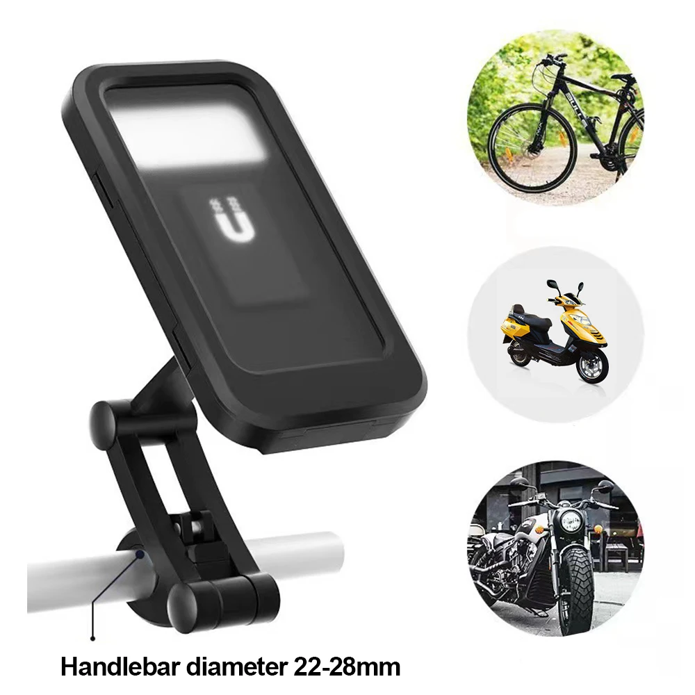 Motorcycle Riding Waterproof Phone Navigation Holder Universal 7-Inch Phone Height Adjustable for Motorcycles Bicycles