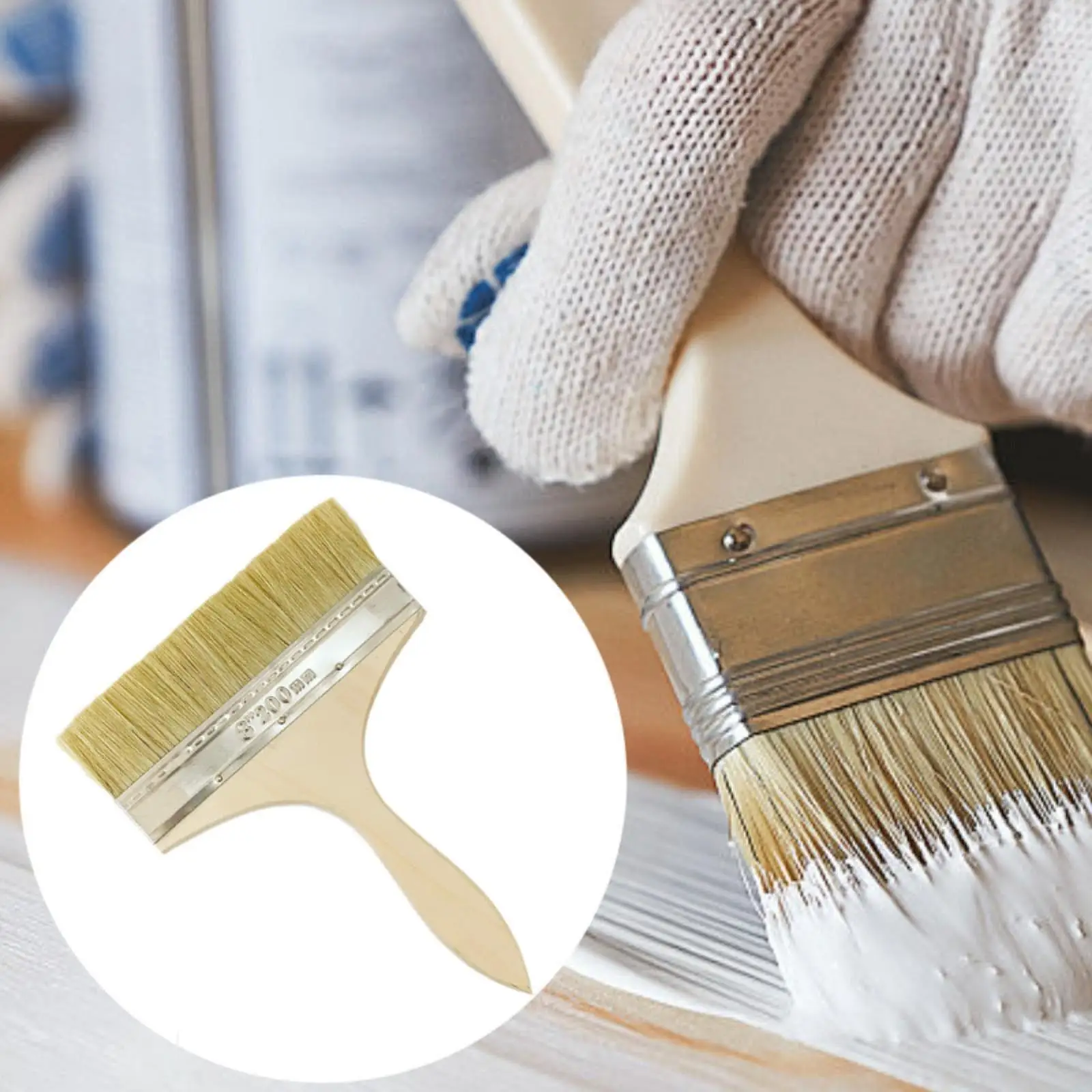 Pincel doméstico de 8 polegadas com punho de madeira para vários projetos