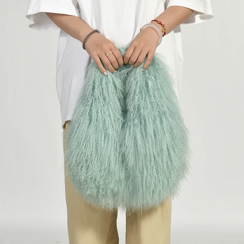 

Jxwatcher Real Mongolian Sheep Fur Bags for Women Winter Fashion Natural Fur Shoulder Bag Ladies Casual Handbag Fluffy Fur Bags