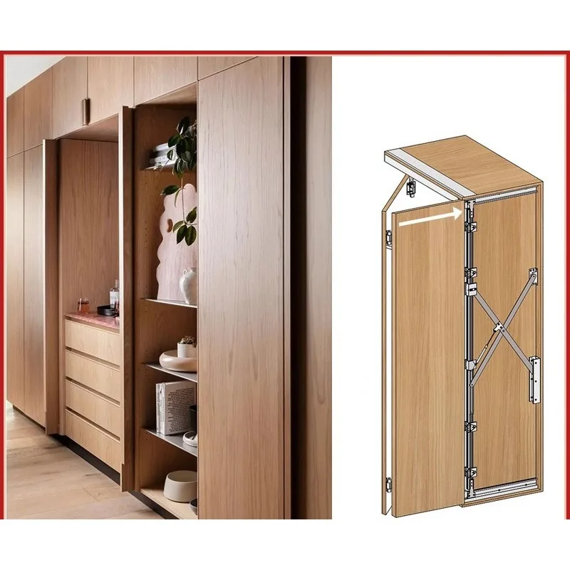 Hardware accessories Slide rail Wardrobe cabinet side installation Insert push-pull hidden swing door track