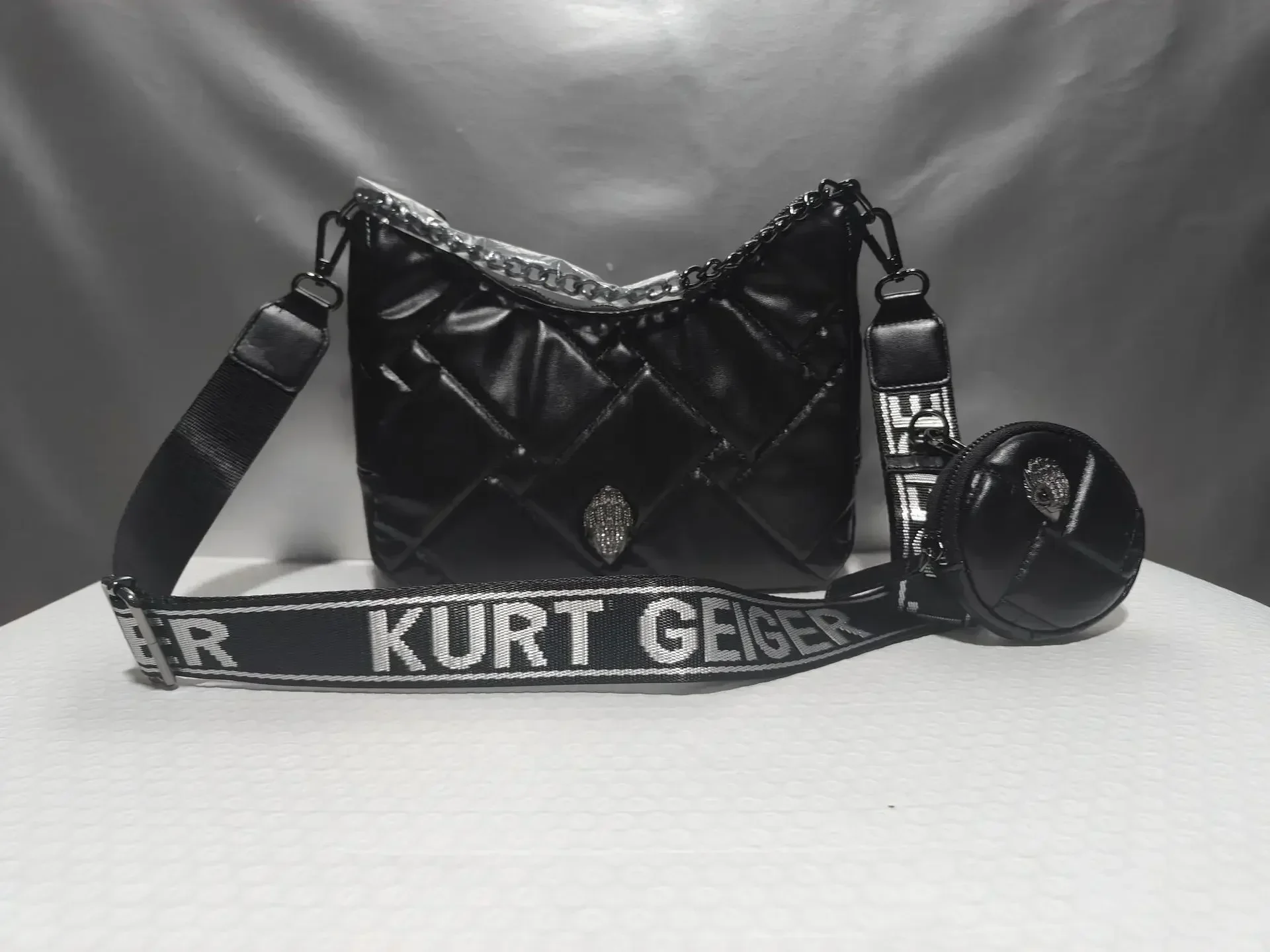 

KURT GEIGER New Shoulder Bag Fashion Retro Crescent Handbag Brand Designer Handbag Wide Strap Solid Color Crossbody Bag