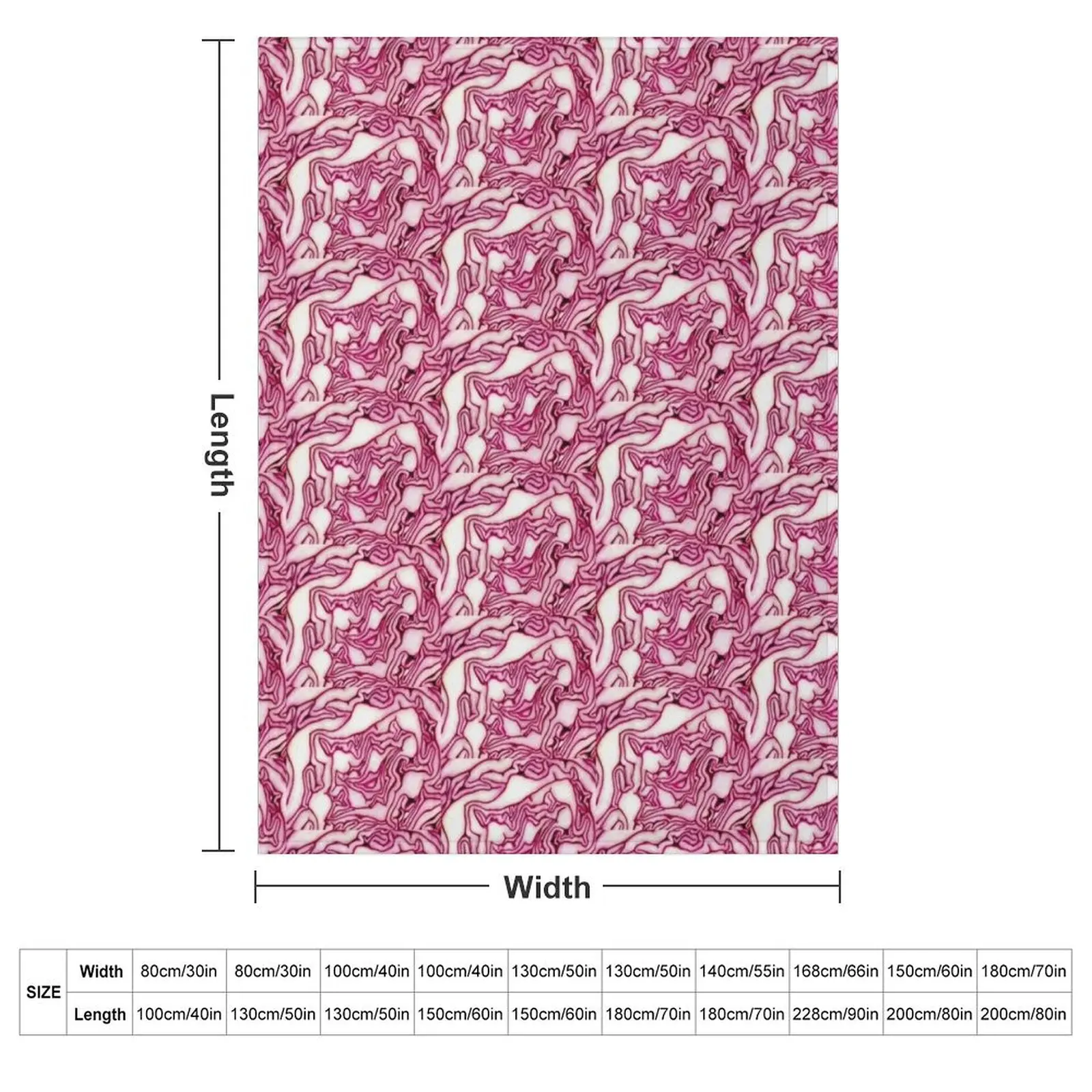 Red Cabbage Design Pattern Throw Blanket Sofa Decorative Throw Decorative Beds Blankets