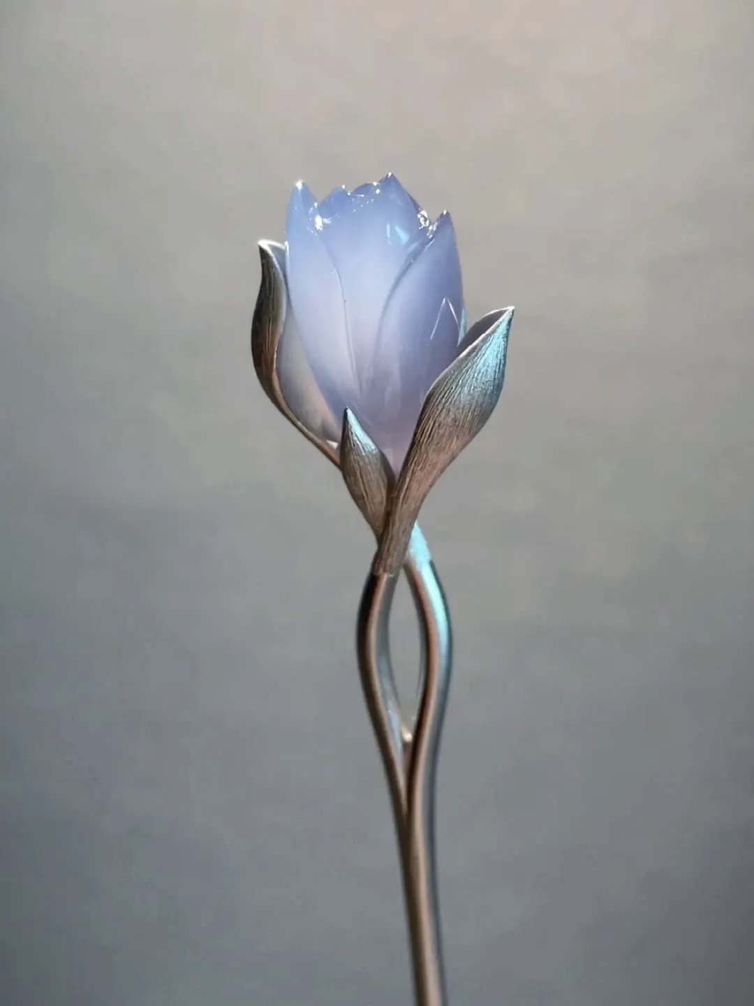 Chinese Style Lucky Blessing Imitation Jade Magnolia Flower Hairpin Vintage Brushed Hair Stick For Hanfu Cheongsam Women Elegant