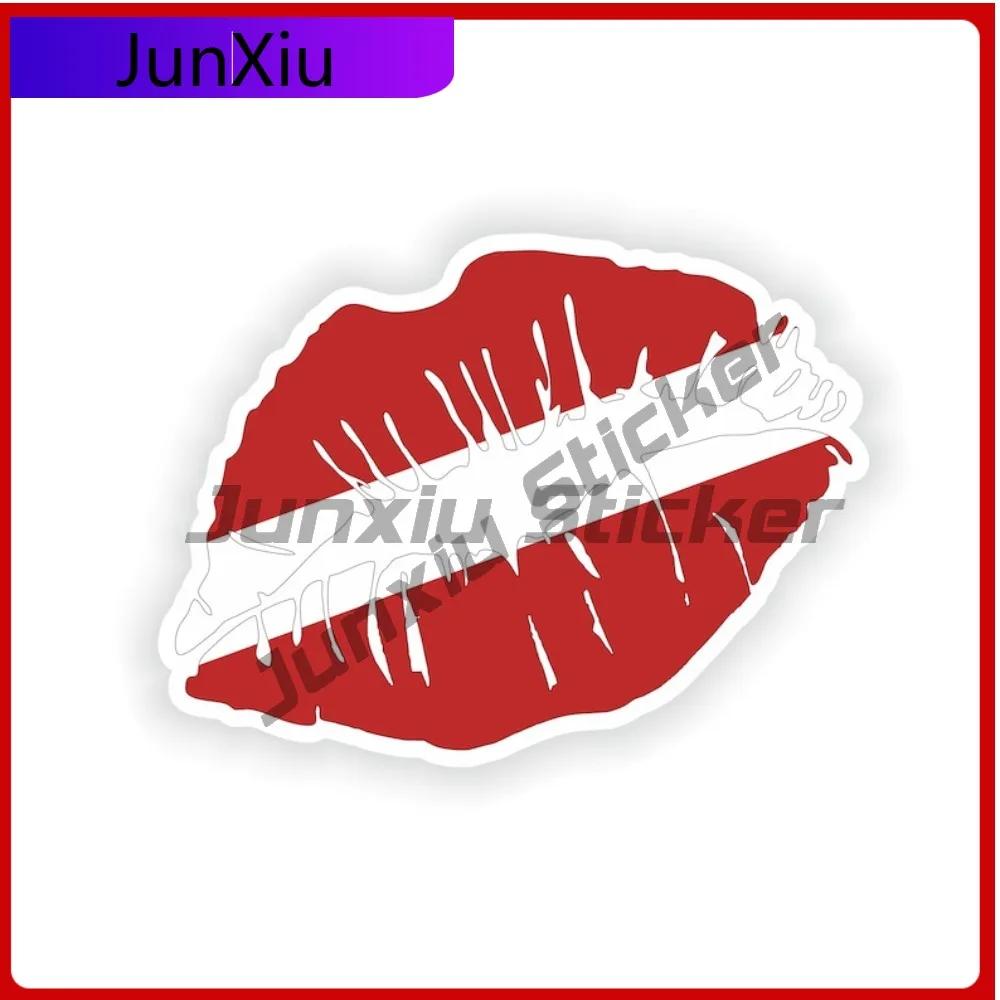 

Latvia Lips Trendy Window UV Resistant Decal Accessory UV To Funny Vehicle Waterproof Decoration Boat Accessory Pattern Applied