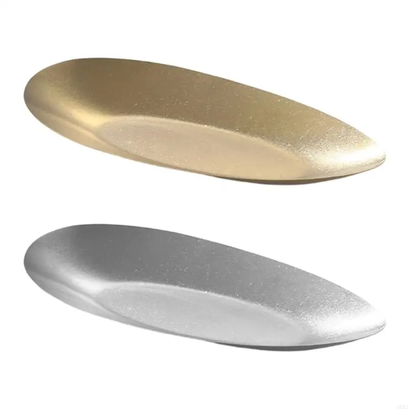 

Handcrafted Look Nonrust Steel Irregular Tray Nontoxic Dishwasher Safe Serving Plate For Indoor Outdoors Dining Event A0KF