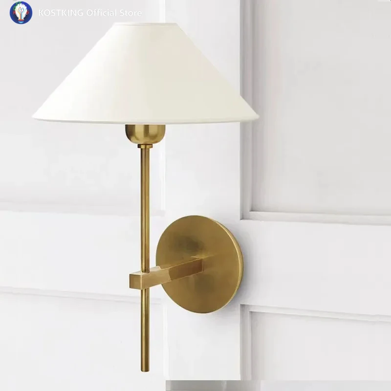 Contemporary Style Cloth Covered Wall Lamp Light Luxury Living Room Corridor Bathroom Staircase Design Bedroom Lighting Fixtures