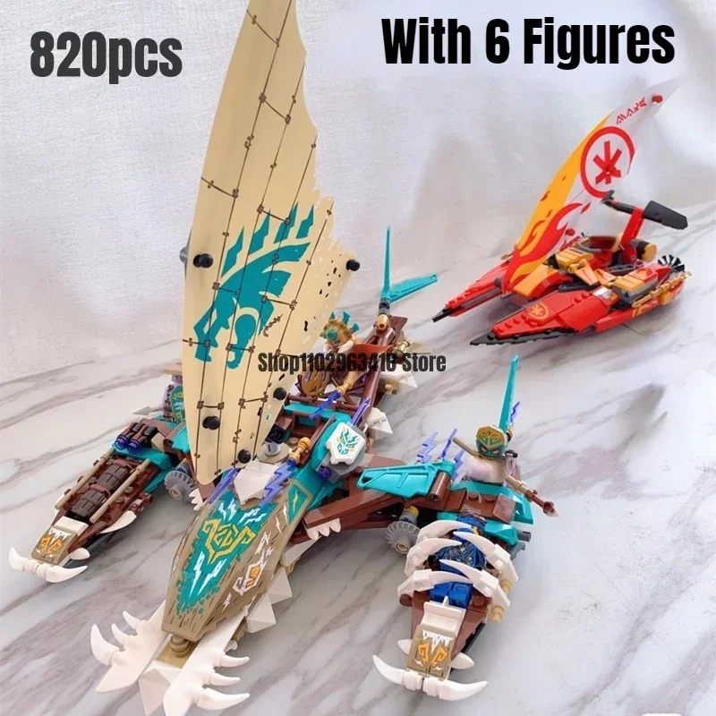 Catamarán Sea Battle modelo bloques de construcción 820 piezas ladrillos juguetes para niños