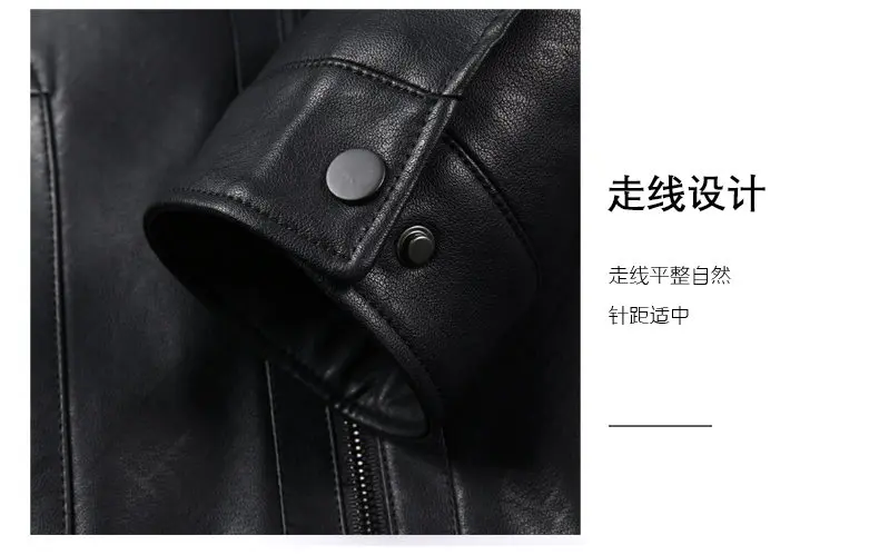 Hohe Qualität männer Casual Faux Leder Ente Unten Jacken Winter Streetwear Warme Puffer Mäntel Verdicken Pelz Kragen Tops Unten Parkas – Detail 4