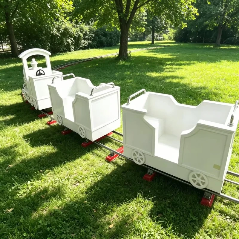 Modern and stylish fiberglass children's electric track train, suitable for weddings and parties