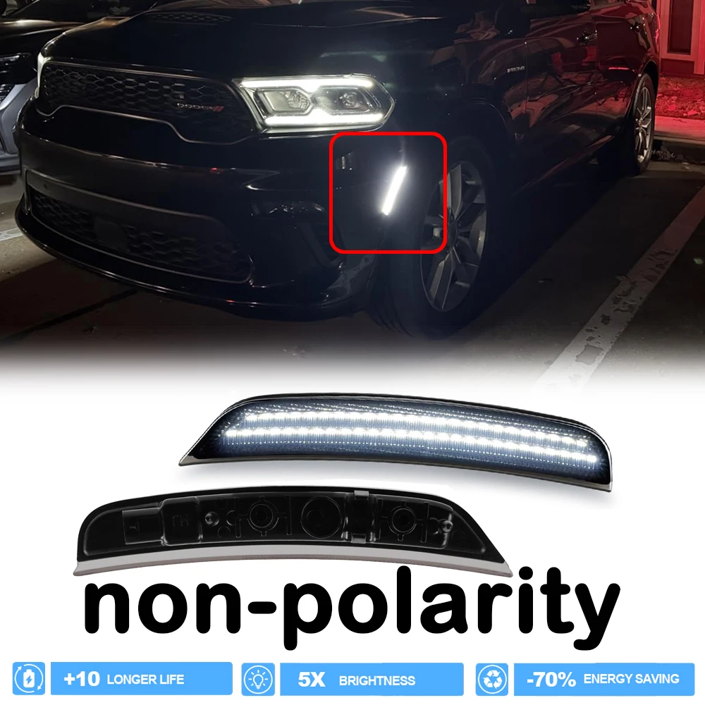 

White LED Front Fender Side Marker Light for Dodge Durango 2021-2025 Car Styling Indicator 68476819AA