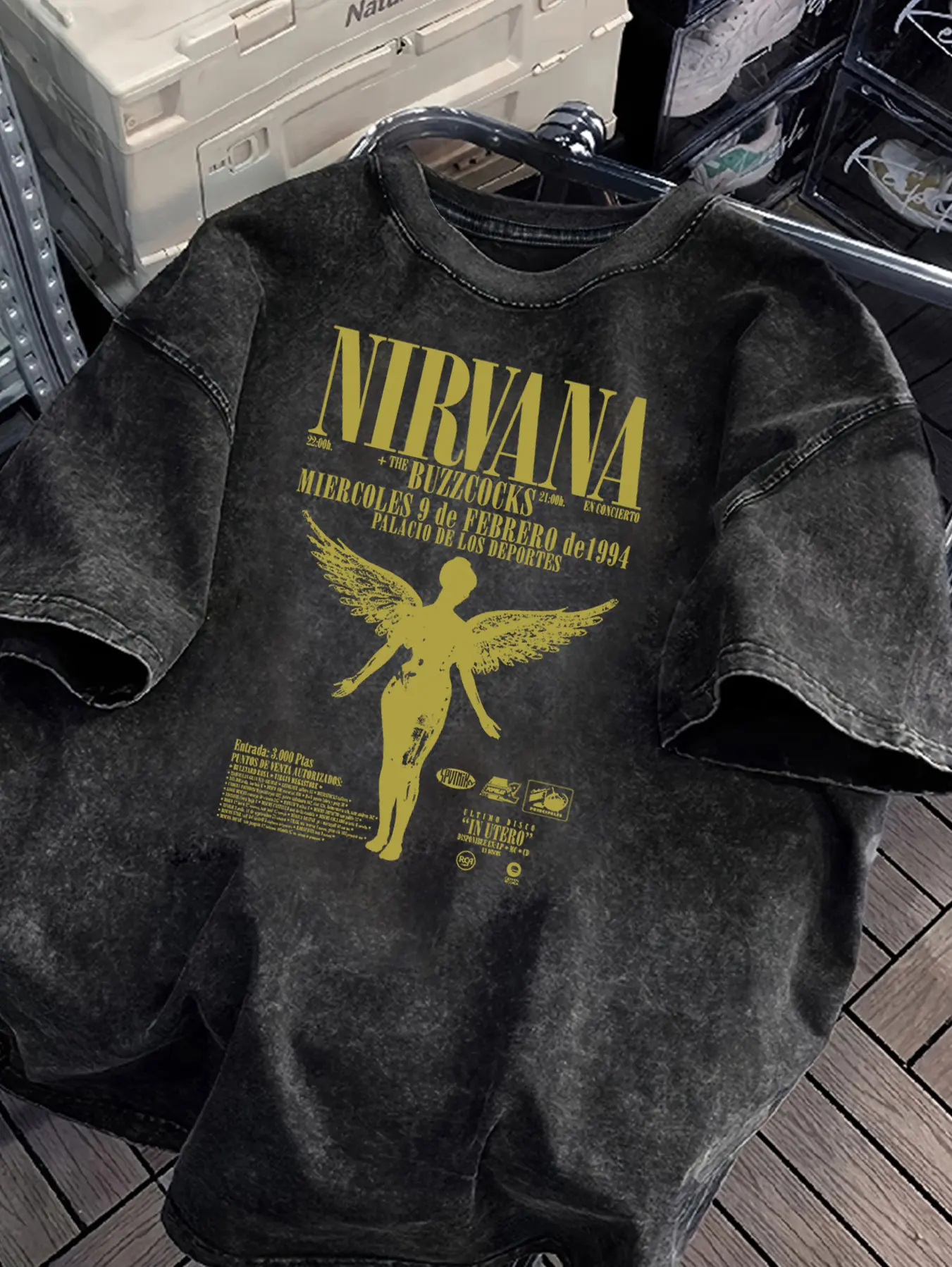 NIRVANA Muster gewaschen Vintage T-Shirts Rock Band Y2k Grafik Top Shirts für Frauen Mode Frauen Kleidung – Detail 3