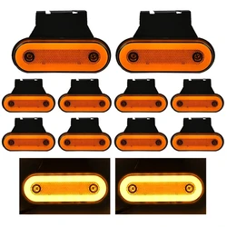 10Pcs Truck Sidelight LED Clearance Lights 12V 24V Cargo Light Trailer Side Marker Car Width Signal Lamp Red White Amber