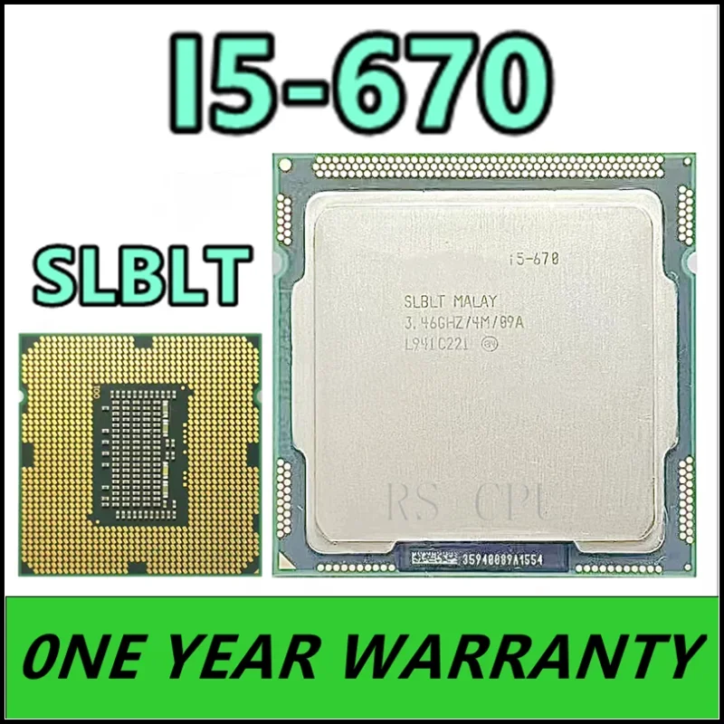 I5-670 I5 670 SLBLT 3.4 GHz Dual-Core Prosesor CPU 4M 73W LGA 1156