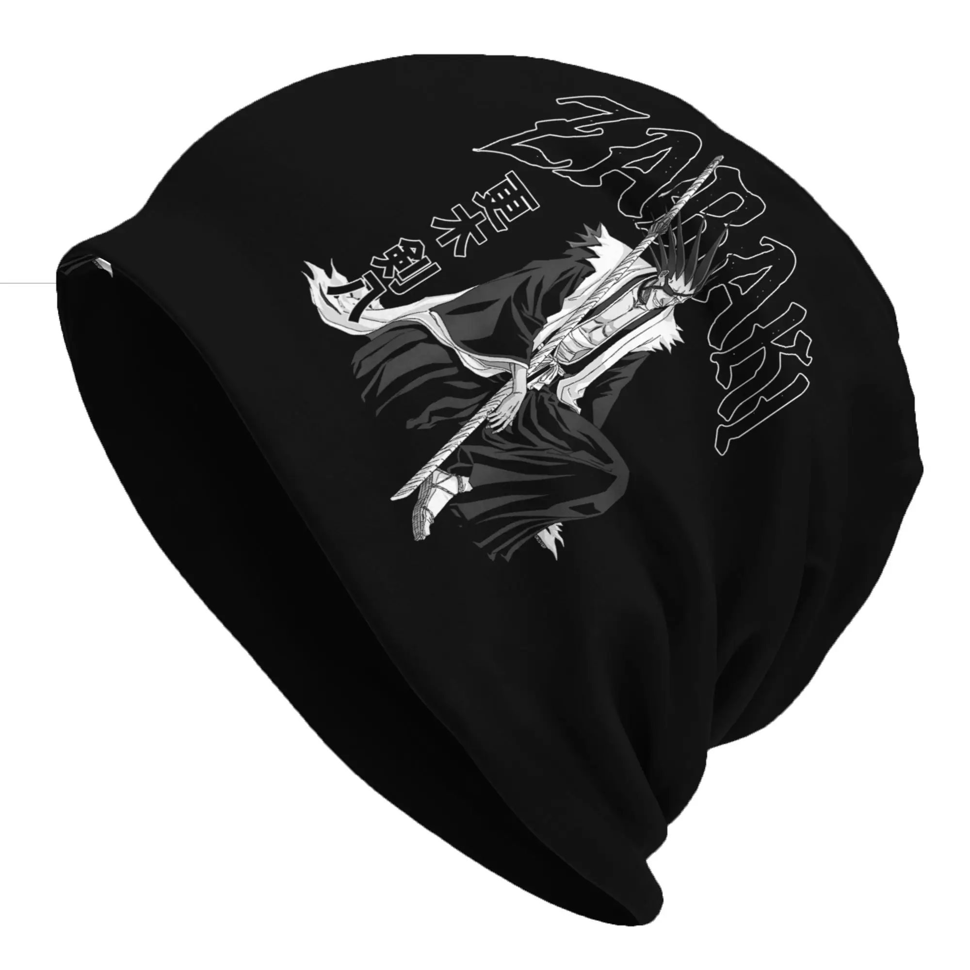 y2k gorros Bleach Zabaki Gothic Print Anime Bonnet Homme Fashion Thin Hat  Skullies Beanies Caps For Men Women Style Hats