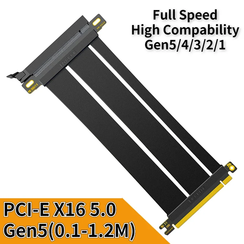 New PCIe 5.0 Universal Riser Cable 90/180 Degree GPU Mount PCI Express 5.0 X16 GEN5 Riser Extender Gaming GTX RTX Rx Video Cards