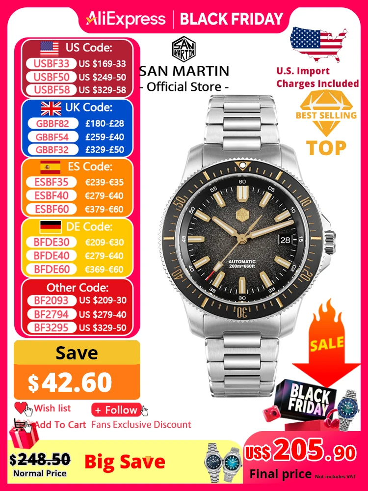 

San Martin 2025 новая обновленная версия 40 мм часы для дайвинга мужские оригинальный дизайн NH35 автоматические механические водонепроницаемые 200 м SN0118